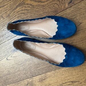 Chloe Royal Blue Suede Flats